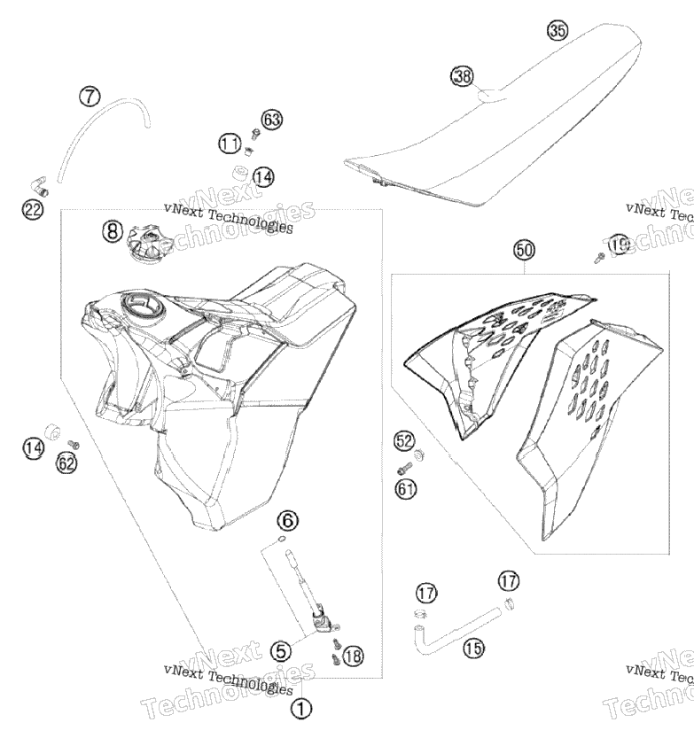Tank, Seat, Cover