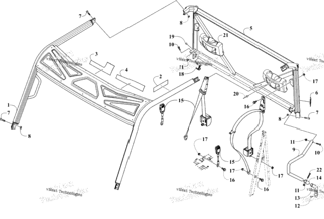 Rops And Seat Belt Assembly