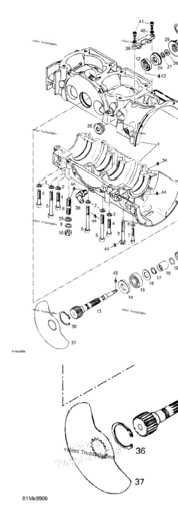 Crankcase, Rotary Valve, Water Pump