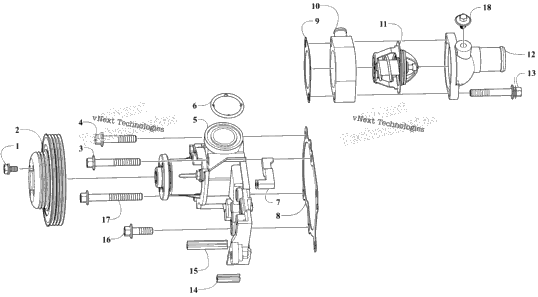 Water Pump And Thermostat Assemblies