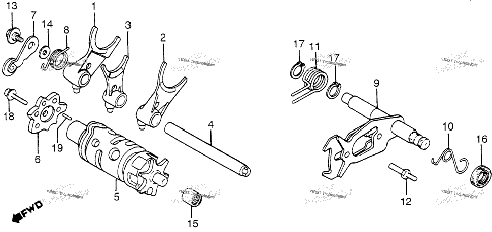 Shift Drum + Shift Fork
