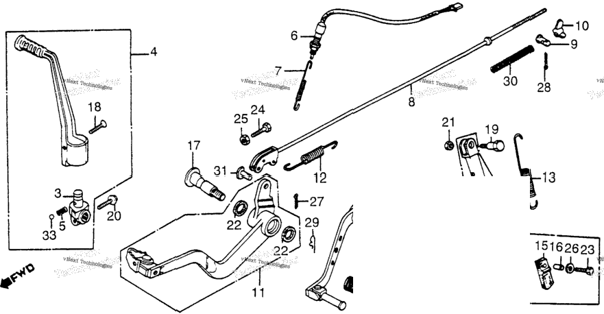 Shift Pedal + Kick Starter Arm