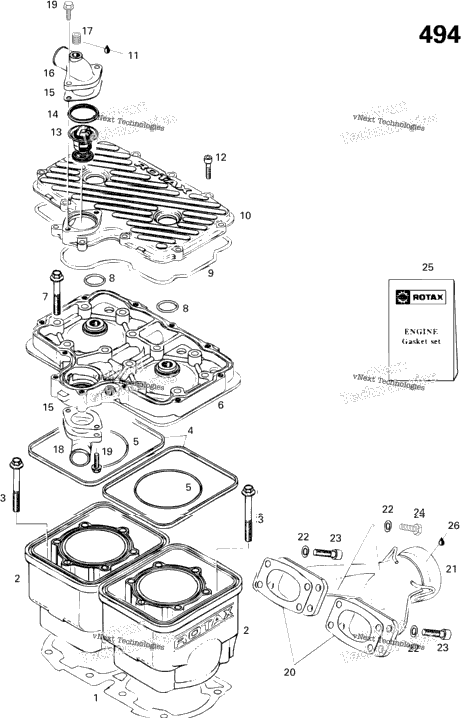 Cylinder And Exhaust Manifold 500