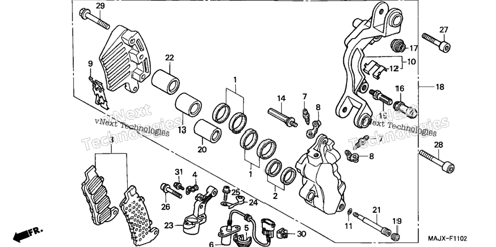 Left Front Brake Caliper (St1100a)