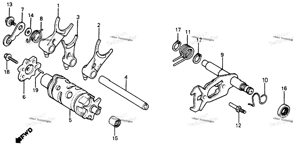Shift Drum + Shift Fork