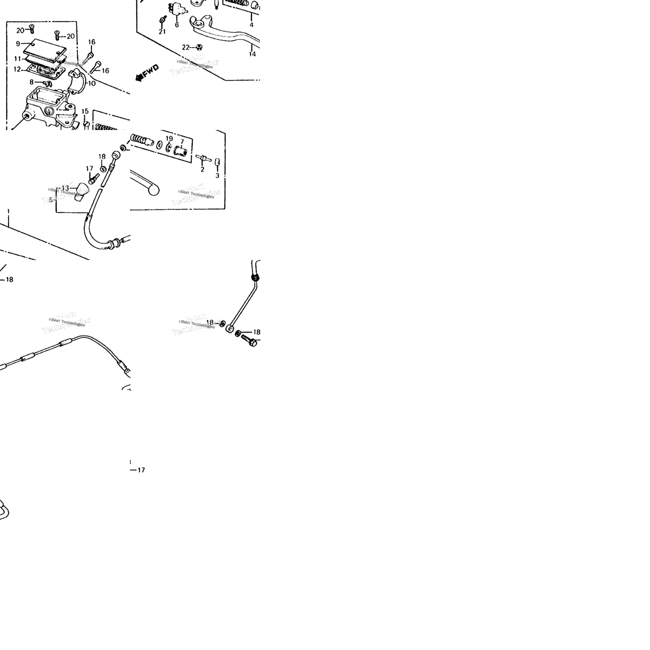 Clutch Master Cylinder + Left Control Lever