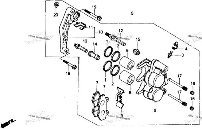 Fr. Brake Caliper 85-87