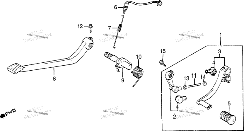 Brake Pedal + Gearshift Pedal