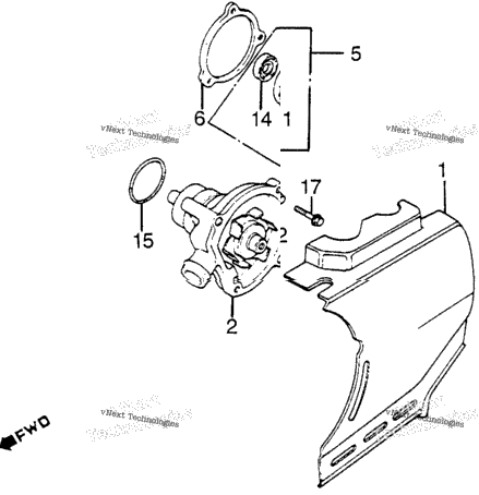 Rear Cover + Water Pump