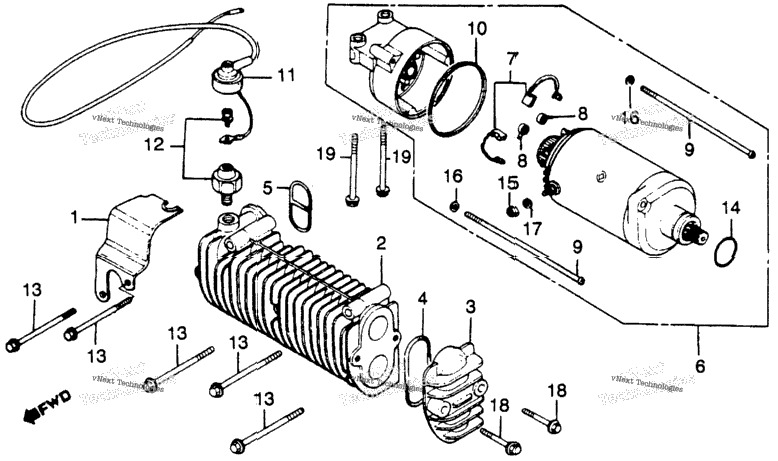 Starting Motor + Oil Cooler