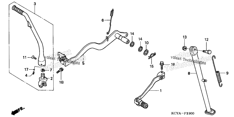 Pedal + Stand + Kick Starter Arm