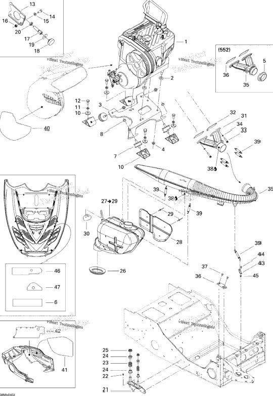 Engine Support And Muffler (380F)