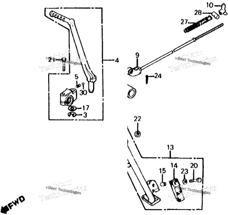 Brake Pedal + Gearshift Pedal + Kick Starter Arm 81-85