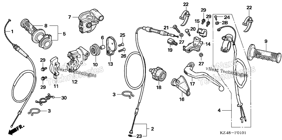 Handle Lever + Switch + Cable ('04-'07)