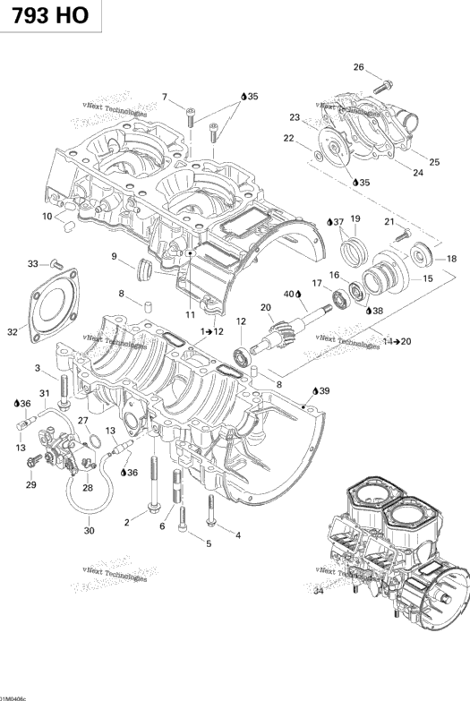 Crankcase, Water Pump And Oil Pump (793 Ho)