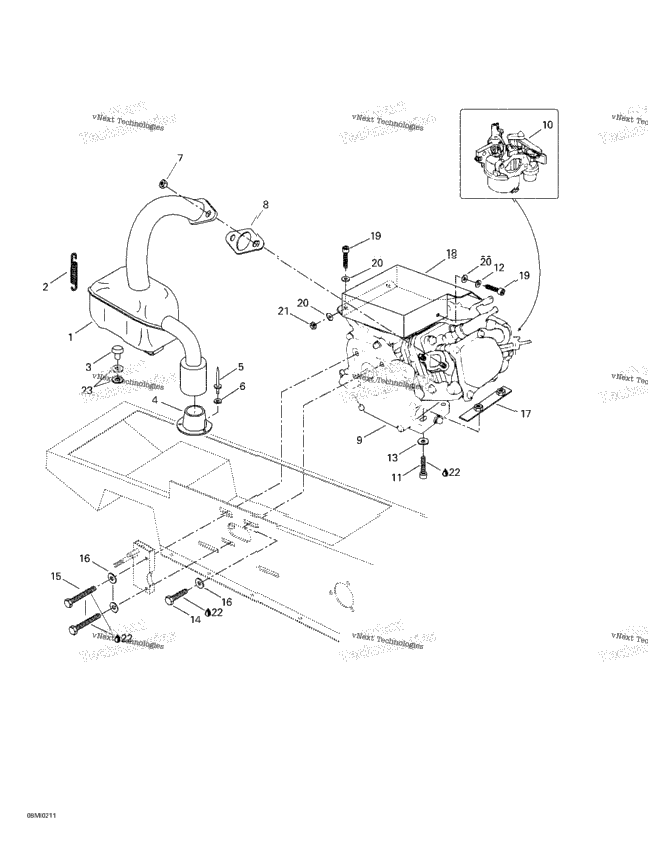 Engine Support And Muffler