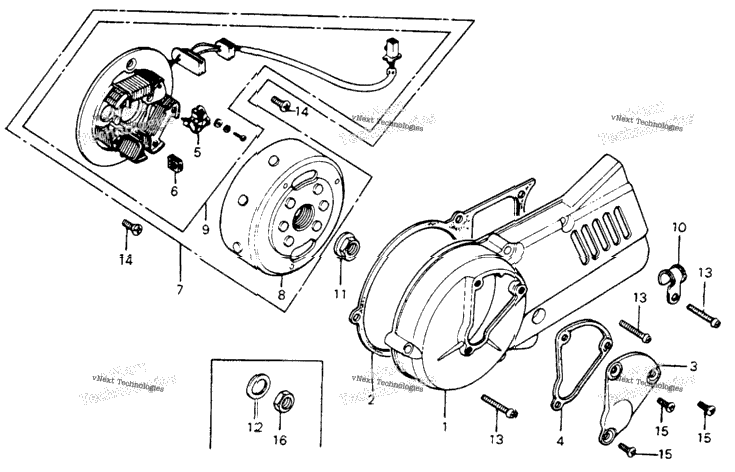 Left Crankcase Cover + Alternator
