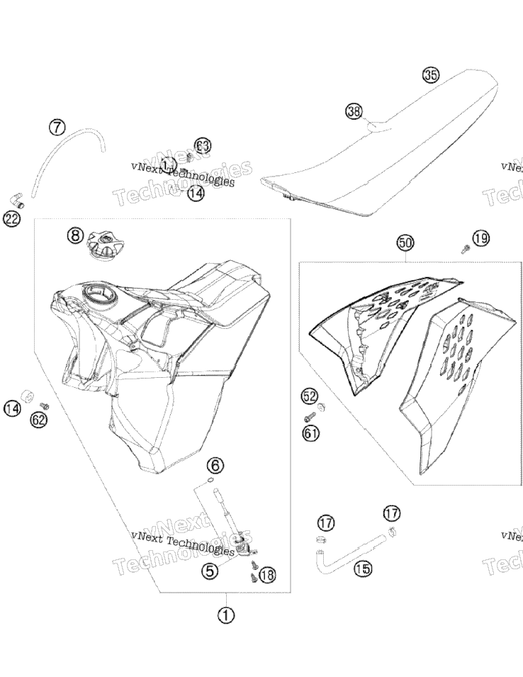 Tank, Seat, Cover