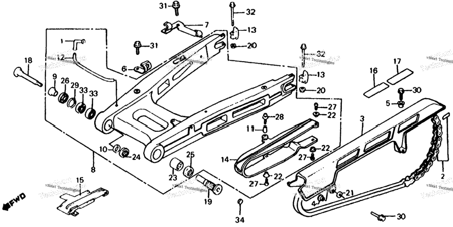 Swingarm + Drive Chain Case