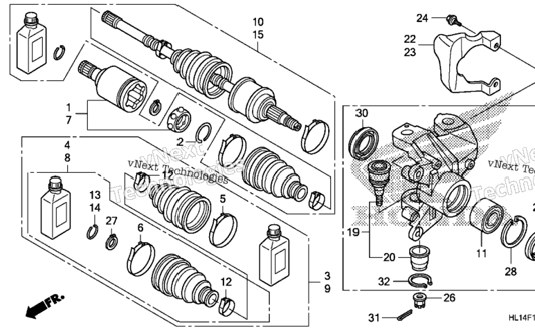 Front Knuckle + Driveshaft