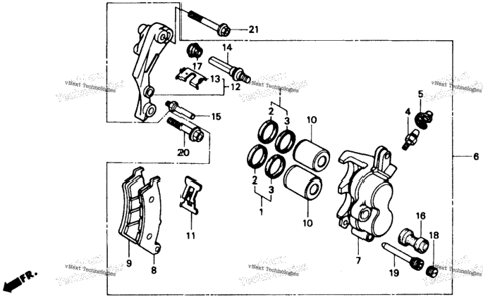 Fr. Brake Caliper 88-92