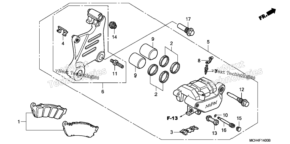 Rear Brake Caliper ('02-'04)