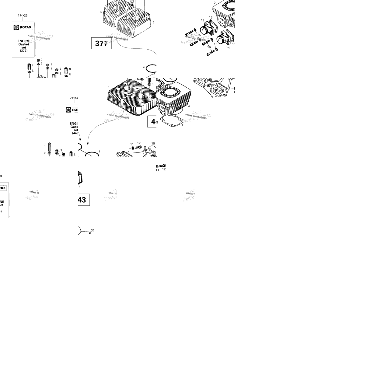 Cylinder, Exhaust Manifold (377, 443)