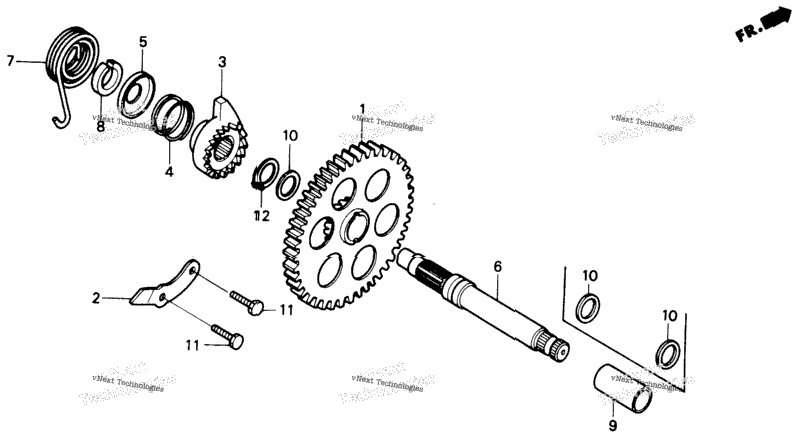 KICK STARTER SPINDLE