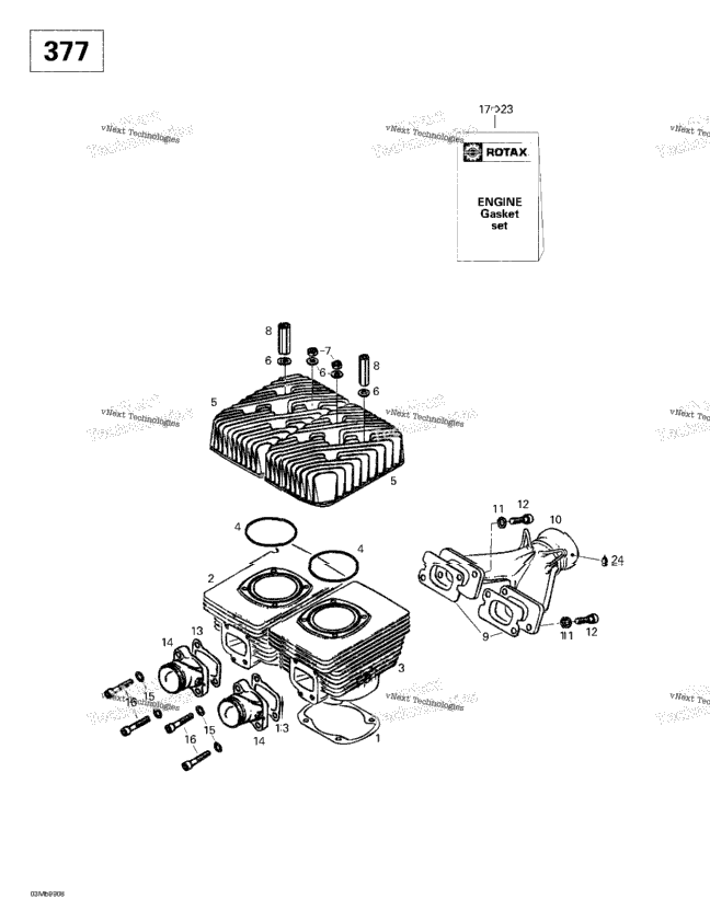 Cylinder, Intake Exhaust Manifold (377)