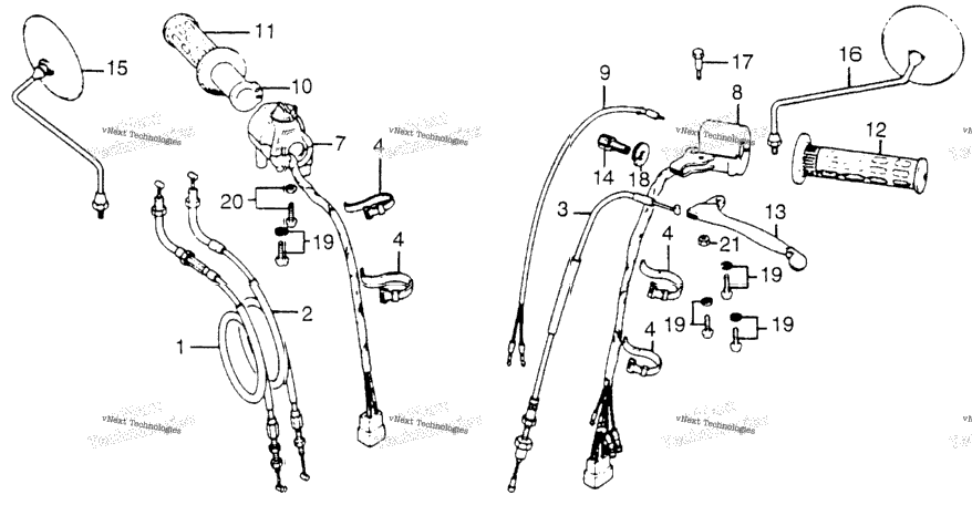 Handle Lever + Switch + Cables