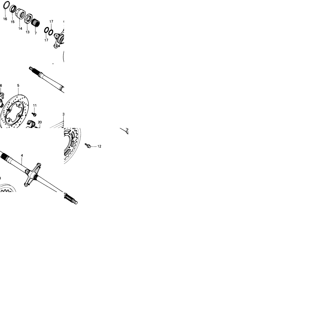 REAR WHEEL AXLE