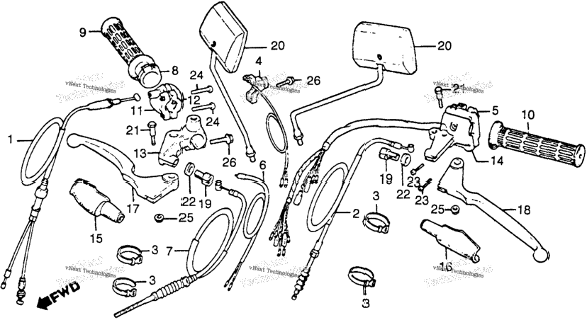 Control Levers + Switches + Cables