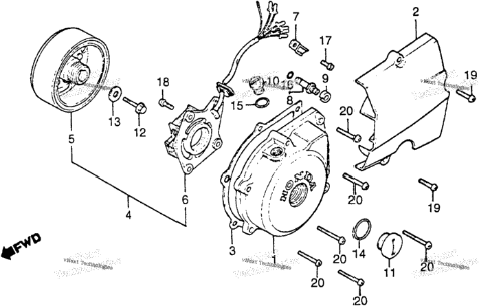Left Crankcase Cover + Alternator