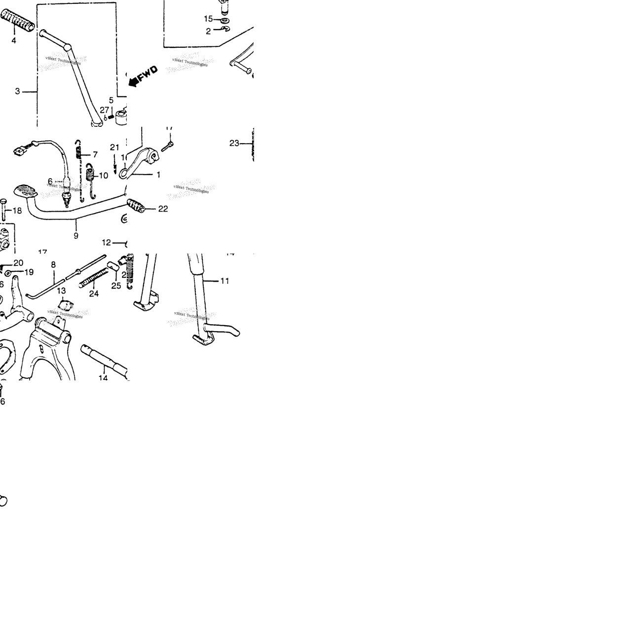 Main Stand + Arm + Gearshift Pedal