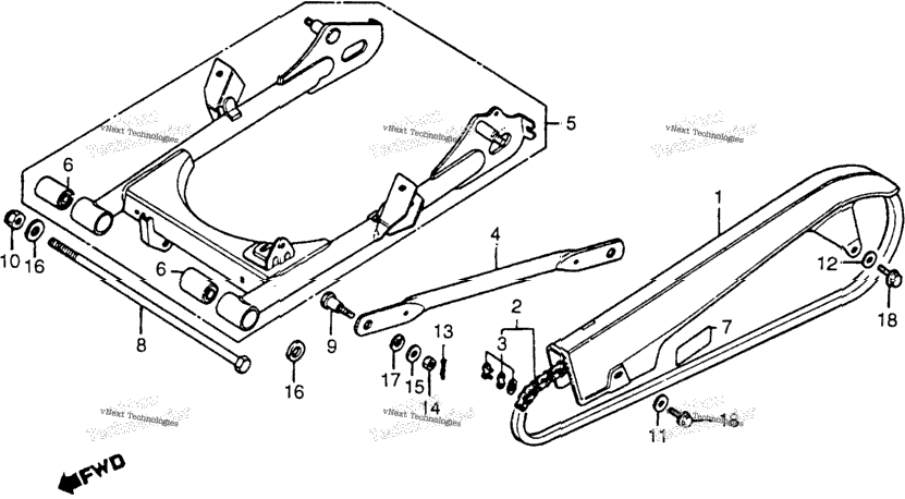 Swingarm + Chain Case