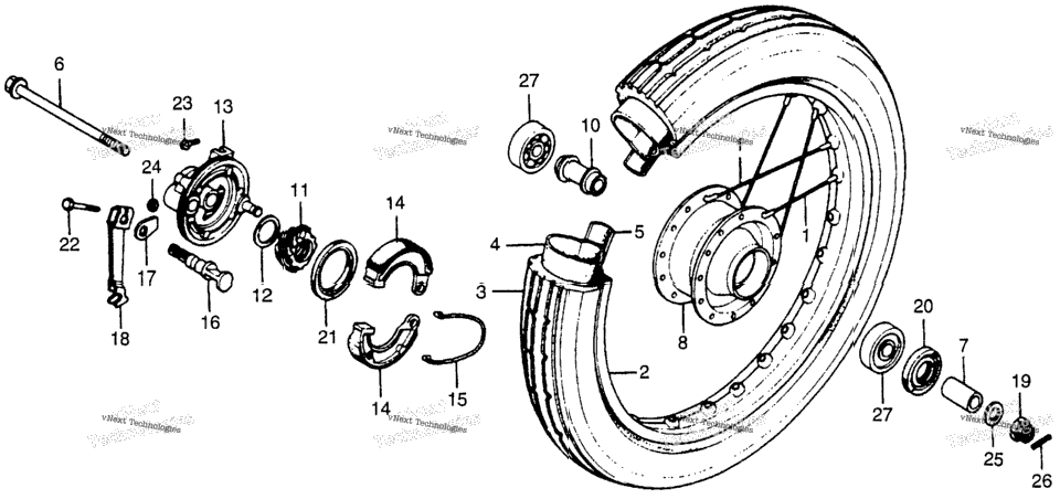 Front Wheel + Front Brake Panel
