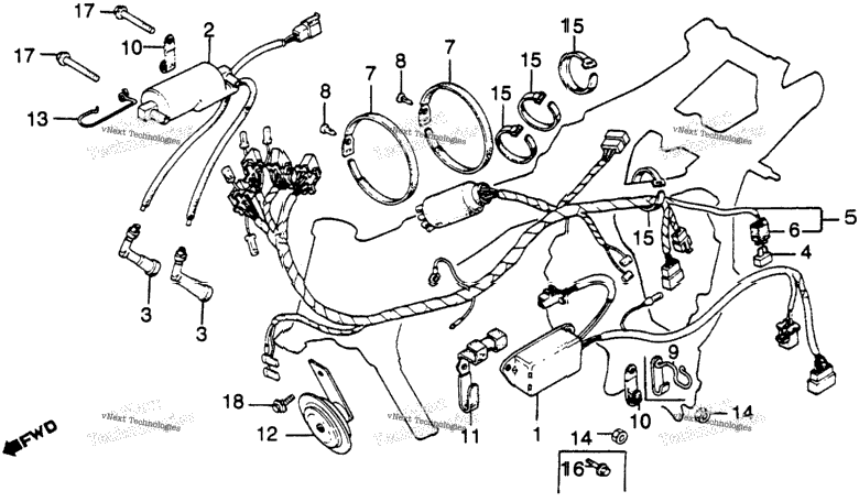 Wire Harness + Ignition Coil + C.D.I. Unit