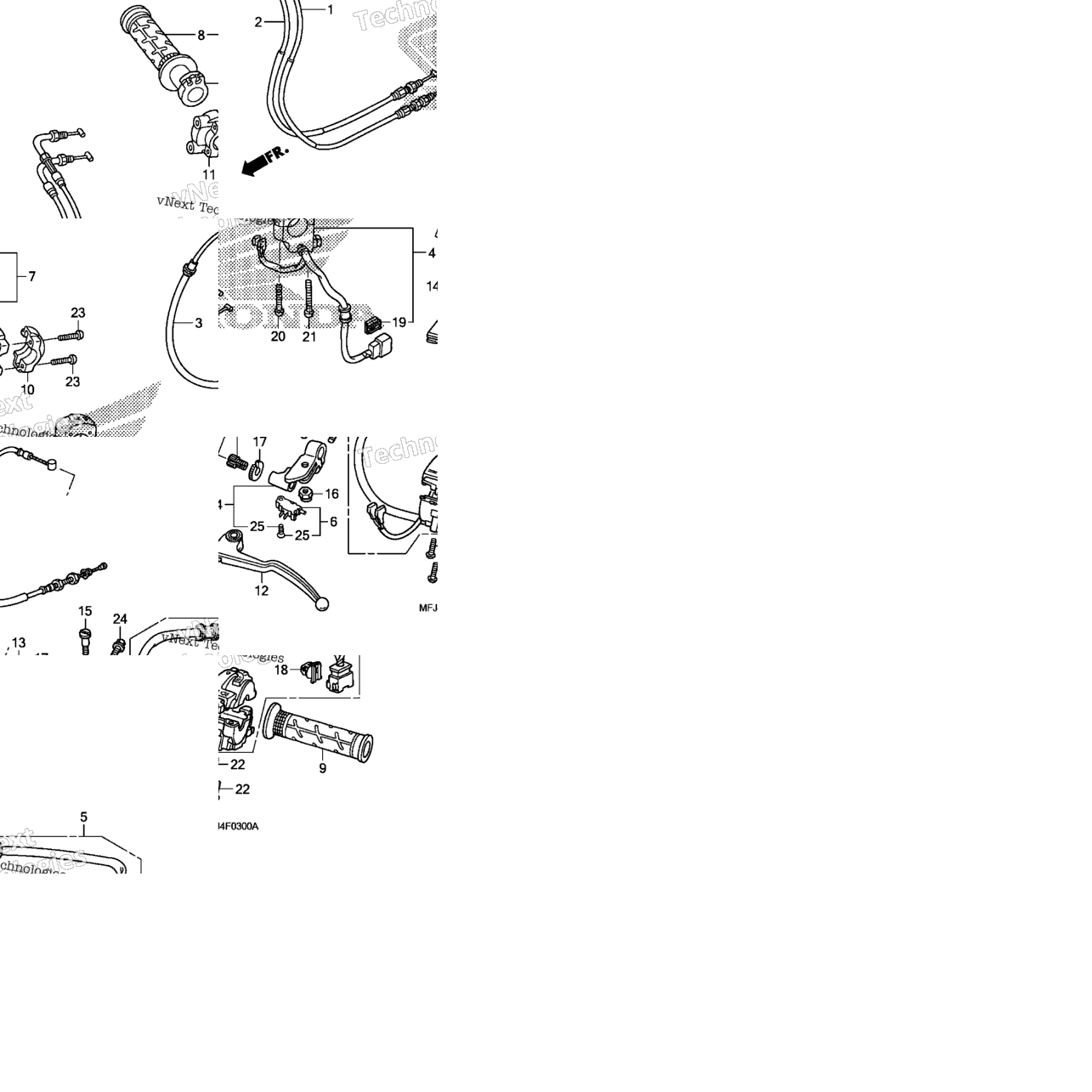 Handle Lever + Switch + Cable