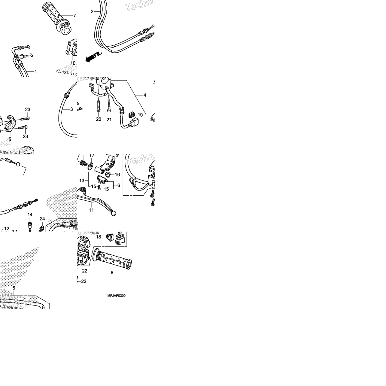 Handle Lever + Switch + Cable