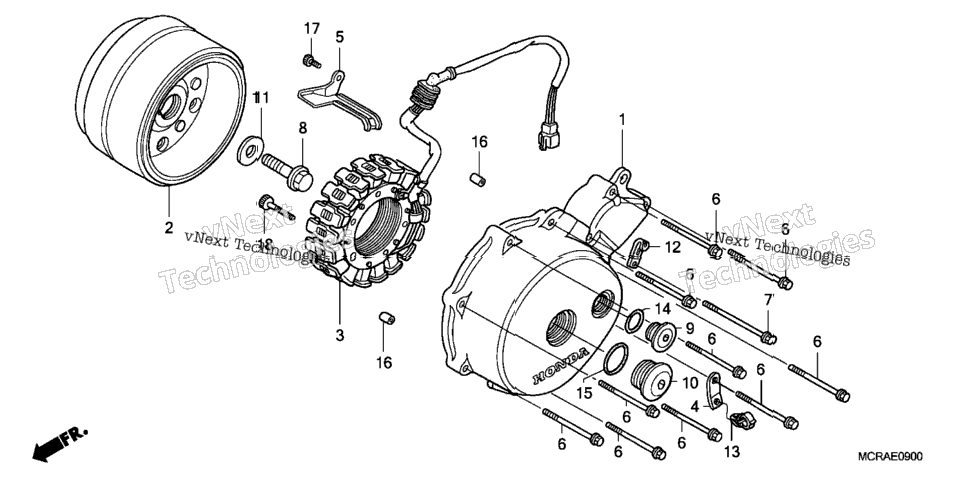 Left Crankcase Cover + Generator