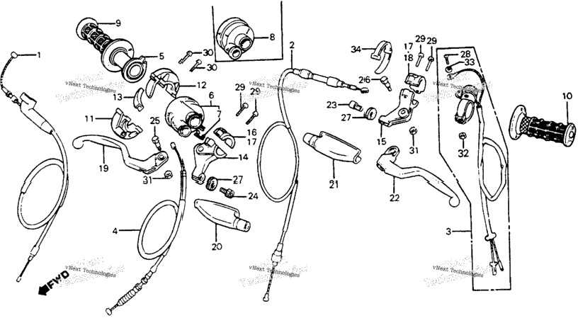 Control Levers + Switches + Cables