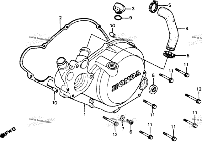 Left Crankcase Cover 81-82
