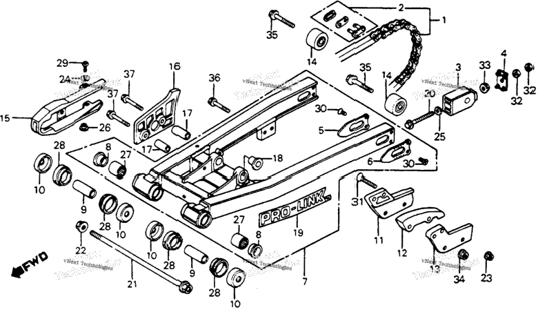 Swingarm + Drive Chain 82