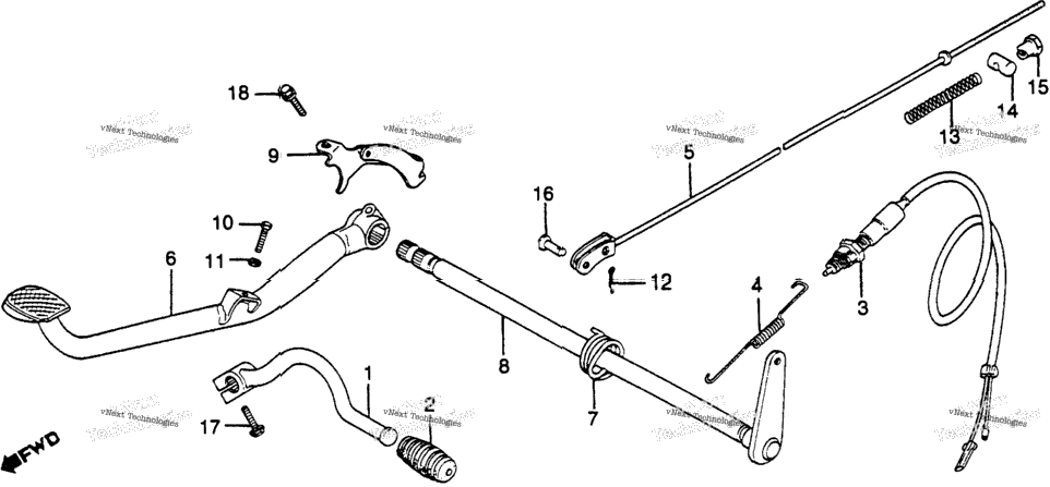 Brake Pedal + Shift Pedal