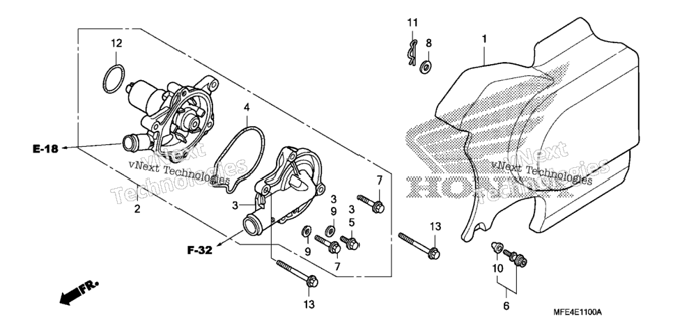 Water Pump@Left Rear Cover