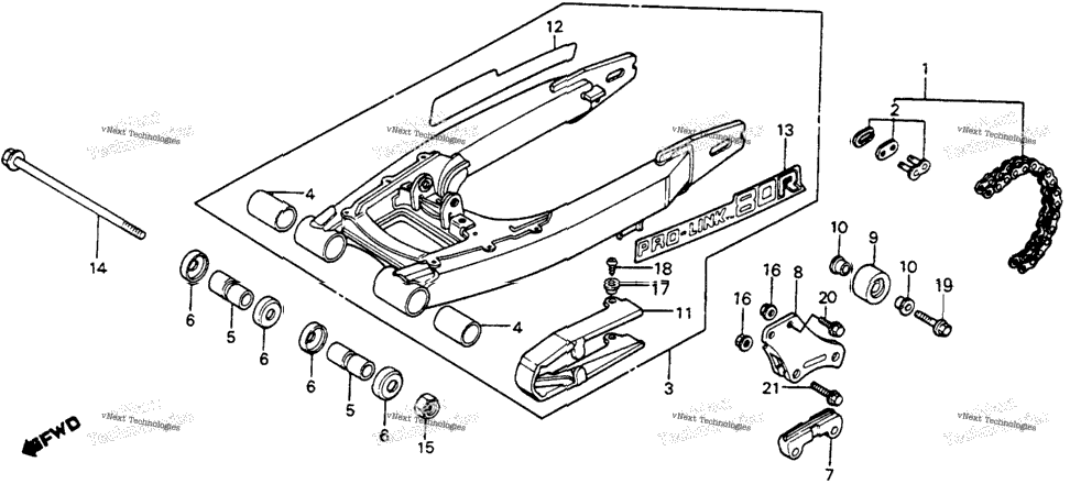 Swingarm + Drive Chain 83