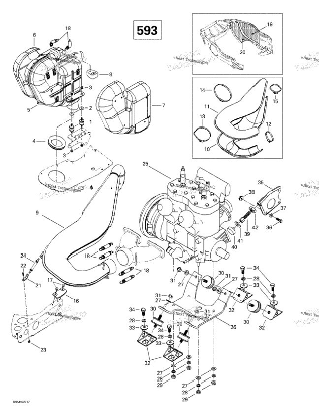 Engine Support And Muffler (593)