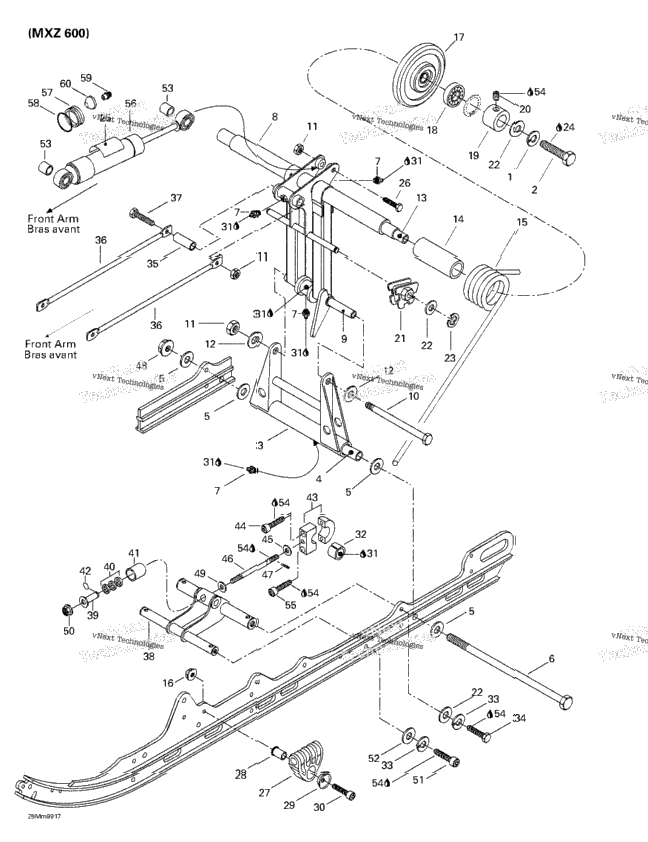 Rear Arm, Rear Suspension (Mx Z 600)