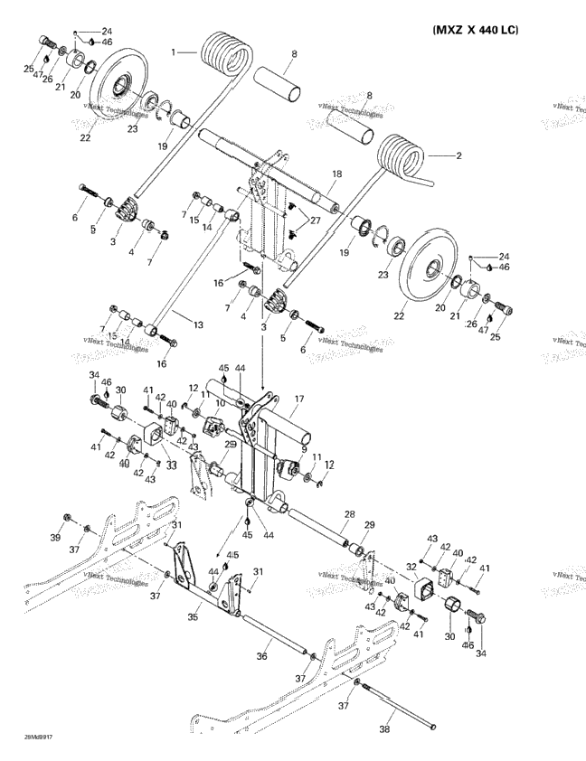 Rear Arm, Rear Suspension (Mx Z X 440 Lc)