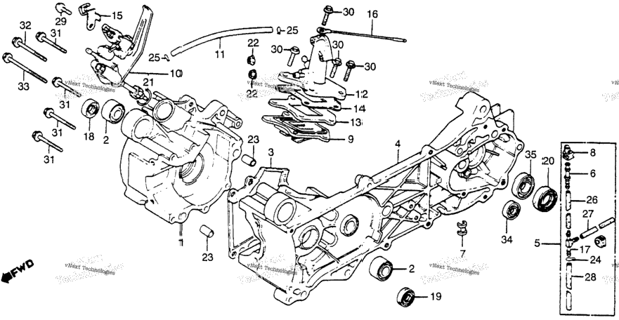 Crankcase + Oil Pump
